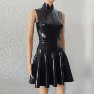 Latex dress with attached skirt